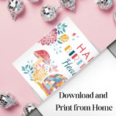 印刷可能ディスコガーデンパーティーハッピーバースデー標識 ポスター