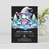 印刷可能パステルウィザード誕生日 招待状 (スタンド正面)