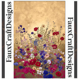 印刷可能ファンタジー花金ゴールド背離れ景128 薄葉紙