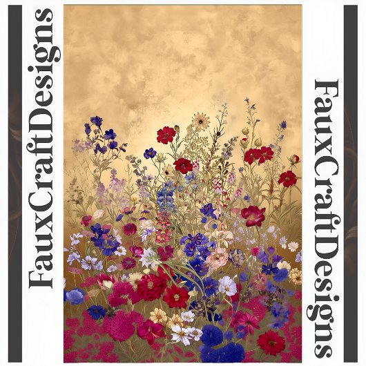 印刷可能ファンタジー花金ゴールド背離れ景128 薄葉紙