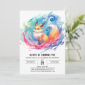 印刷可能ボヘミアキツネ誕生日 招待状 (スタンド正面)