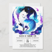 印刷可能ボホキツネ誕生日 招待状 (正面)