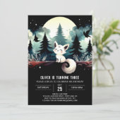 印刷可能モダンなCat誕生日 招待状 (スタンド正面)