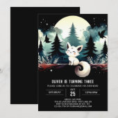 印刷可能モダンなCat誕生日 招待状 (正面/裏面)