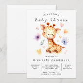 印刷可能ユニークなキリン赤ちゃんシャワー 招待状 (正面/裏面)