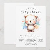 印刷可能ユニークなクマの赤ちゃんシャワー 招待状 (正面/裏面)