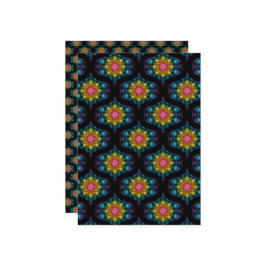 印刷可能レインボーマンダラレトロスクラップブック紙 招待状