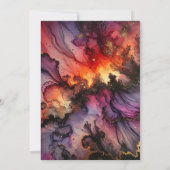 印刷可能不気味なサンセットハロウィーンアルコールインク 招待状 (裏面)