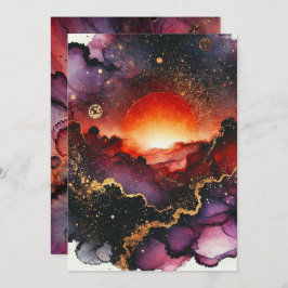 印刷可能不気味なサンセットハロウィーンアルコールインク 招待状