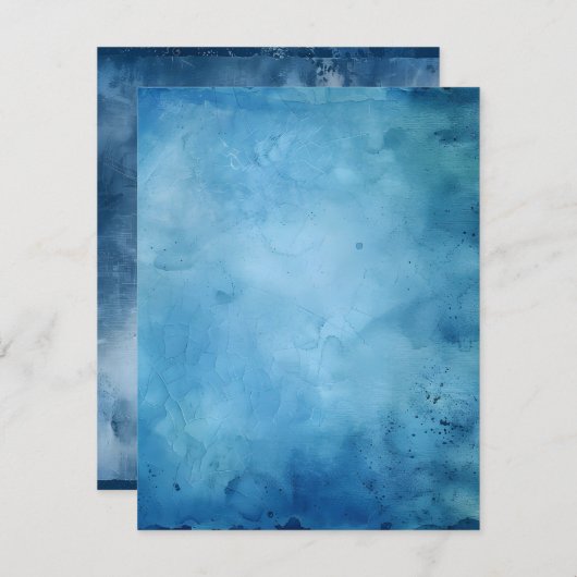 印刷可能動揺してなインクブルースクラップブック紙 招待状 (正面/裏面)