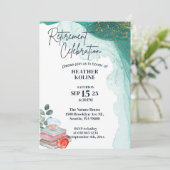 印刷可能学校先生退職パーティーテンプレート 招待状 (スタンド正面)