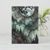 印刷可能幽霊のよく出るな森林ハロウィーンアルコールインク 招待状 (スタンド正面)