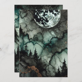 印刷可能幽霊のよく出るな森林ハロウィーンアルコールインク 招待状