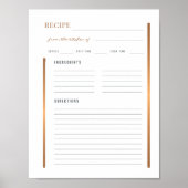 印刷可能空白のなバインダー用キッチンレシピテンプレート ポスター (正面)