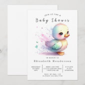 印刷可能素朴なアヒル赤ちゃんシャワー 招待状 (正面/裏面)