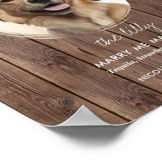 印刷可能結婚な犬の署名ドリンクバー標識 ポスター (角)