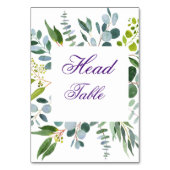 印刷可能結婚な表番号、緑素朴色 テーブルナンバー (裏面)