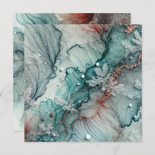 印刷可能霜の降りた秋アルコールインクスクラップブック紙 招待状 (正面/裏面)