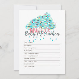 印刷可能！シンプルモダン赤ちゃんシャワーをテーマにしたゲーム 招待状