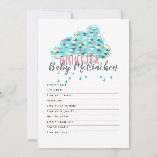 印刷可能!シンプルモダン赤ちゃんシャワーをテーマにしたゲーム 招待状 (正面)