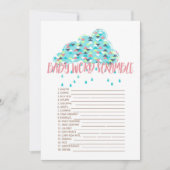 印刷可能!シンプルモダン赤ちゃんシャワーをテーマにしたゲーム 招待状 (正面)