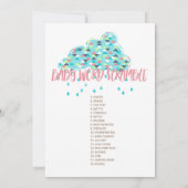 印刷可能！シンプルモダン赤ちゃんシャワーをテーマにしたゲーム 招待状 (裏面)