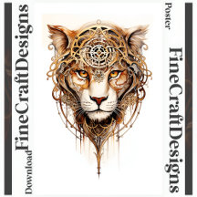 印刷可能Steampunkタイガーメタリックコーグホイール136