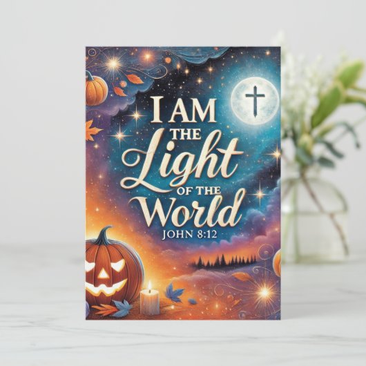 印刷可鮮やか能なクリスチャンのハロウィーン聖なる書物、 経典 招待状 (スタンド正面)