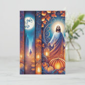 印刷可鮮やか能なクリスチャン・ハロウィーン・イエス 招待状 (スタンド正面)