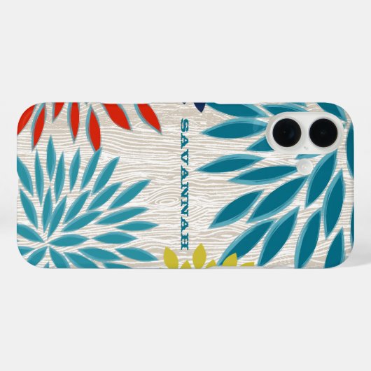 印刷木材スターバストフラワーパーソナライズされたiPhone Case-Mate iPhoneケース (裏面 (横))