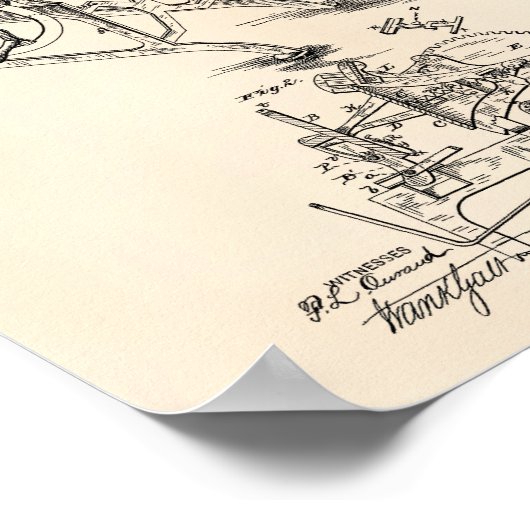 印刷機1878特許美術古人 ポスター (角)