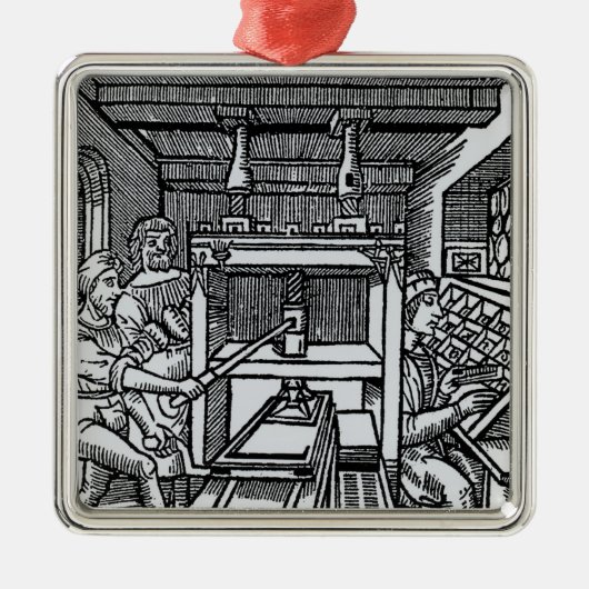 印刷機 メタルオーナメント (正面)