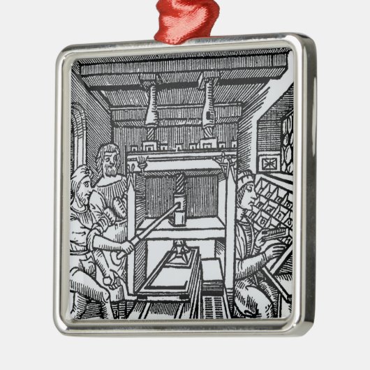 印刷機 メタルオーナメント (左)