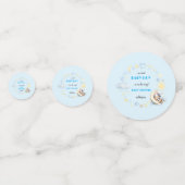 印刷用かわいいブルーナイトスカイテーマ赤ちゃんシャワー コンフェッティ (裏面)