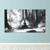 印刷白黒仏壁芸術 キャンバスプリント (インサイチュ (ウッドフロア))