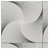 印刷綿布、タイル状スパイラルパターン ファブリック (クローズアップ)