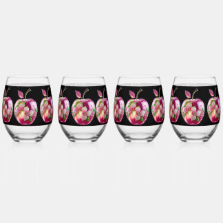 印刷缶ガラス ステムなしワイングラス