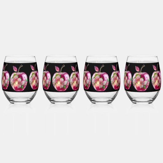 印刷缶ガラス ステムなしワイングラス (正面)