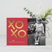 印刷金ゴールドXOXOバレンタインデー シーズンカード (スタンド正面)