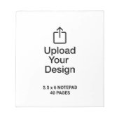 印刷40ページメモ帳5.5 x 6 ノートパッド (正面)