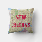 印刷:ニューオーリンズの地図 クッション (裏面)