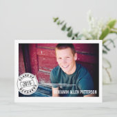 印紙写真モダン卒業記念パーティーのお知らせ 招待状 (スタンド正面)