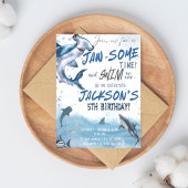 🦈 印象に残るサメの誕生日パーティーを 招待状