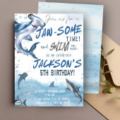 🦈 印象に残るサメの誕生日パーティーを 招待状