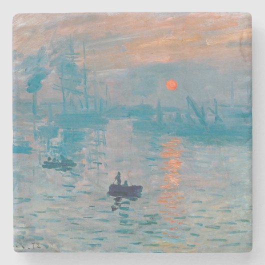 印象の朝 Claude Monet ストーンコースター (正面)