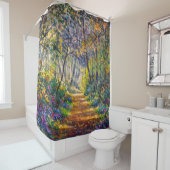 印象主義のパス：晴れた森の水色 シャワーカーテン (インサイチュ)