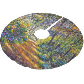 印象主義のパス:晴れた森の水色 ブラッシュドポリエステルツリースカート (アングル)