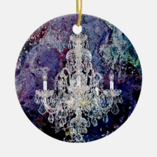 印象主義の水彩画のEdwardianのシャンデリア セラミックオーナメント (正面)