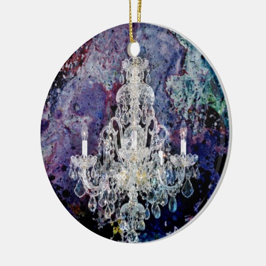 印象主義の水彩画のEdwardianのシャンデリア セラミックオーナメント (左)