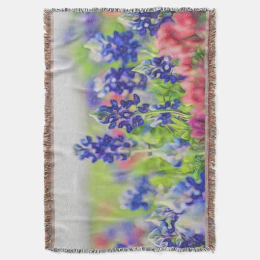 印象主義のBluebonnetのデザイン スローブランケット (正面縦)